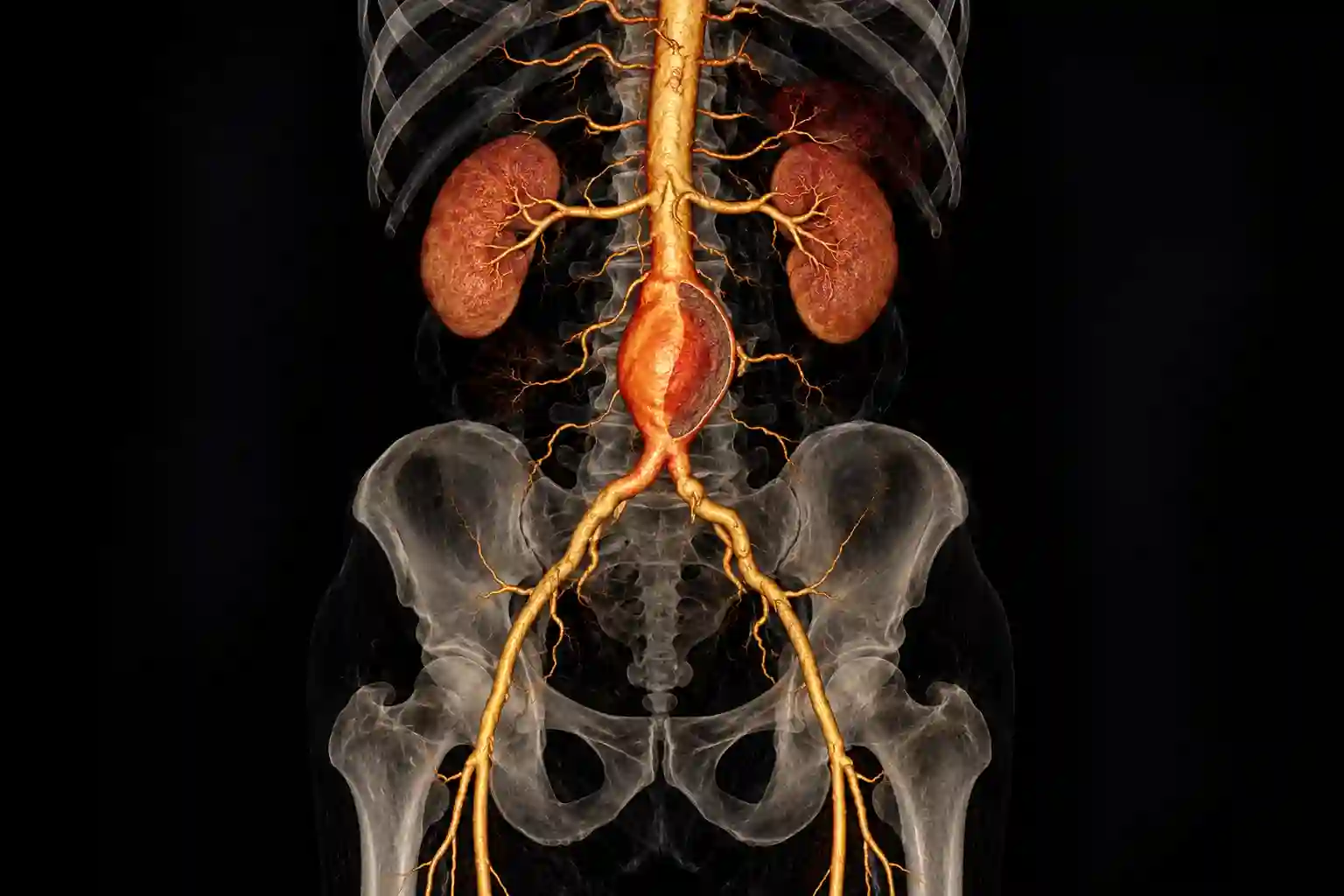 Ecografía abdominal para control de un aneurisma de aorta